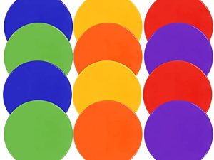 Spot Markers 9inch 10inch 12pcs Rubber Agility Dots Flat Cones Non Slip Sports Dots Floor Spots Agility Markers for Kids Soccer Football Basketball Speed Agility Training