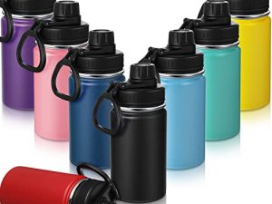 8 Pieces Kids Water Bottle 12 Oz Insulated Stainless Steel Water Bottle Triple Wall Vacuum Leak Proof Insulated Flask with Wide Mouth for Kids School Sports Travel Outdoor Activities