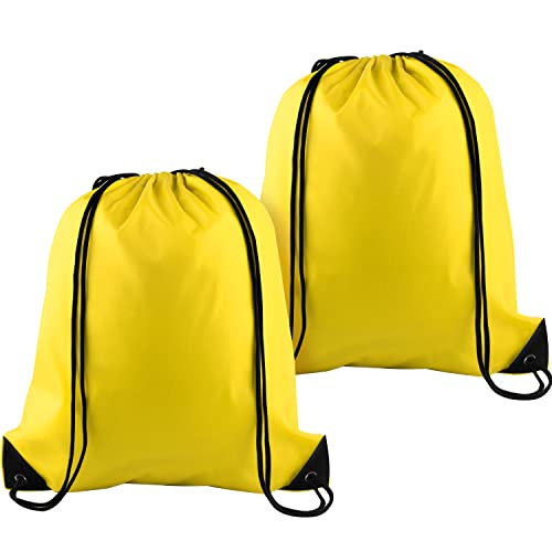 KUUQA 2 Pcs Yellow Drawstring Backpack Drawstring Bag Bulk Sports Cinch Bags String Backpack Storage Bags for Gym Traveling KUUQA 2 Pcs Yellow Drawstring Backpack Drawstring Bag Bulk Sports Cinch Bags String Backpack Storage Bags for Gym Traveling