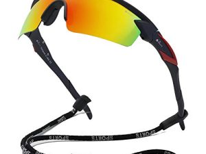 Bevi Polarized Sports Sunglasses TR90 Unbreakable Frame for Men Women Running Cycling Golf Baseball