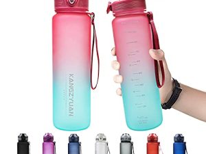 Sports Water Bottle with Leak Proof Flip Top Lid and Security Lock