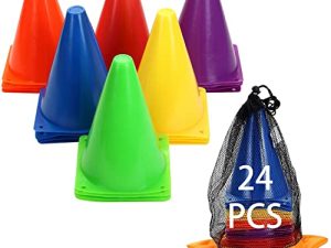 Win SPORTS Training Plastic Traffic Cones Set - Indoor Outdoor and Festive Events Agility Cones