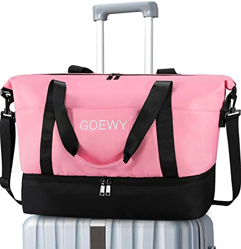 Gym Tote Bags Weekender Duffel Bags Shoe Compartment for Women Fashion Large Portable Overnight Luggage Waterproof Travel Workout Carry on Duffle Wet Pocket(Pink) Gym Tote Bags Weekender Duffel Bags Shoe Compartment for Women Fashion Large Portable Overnight Luggage Waterproof Travel Workout Carry on Duffle Wet Pocket(Pink)