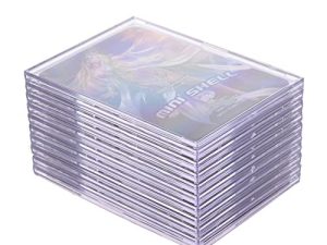 Tpoael Cards Sleeves Top Loaders 10 Hard Acrylic Card Protector Clear Card Brick + 2 Display Stand Fit for Trading Cards
