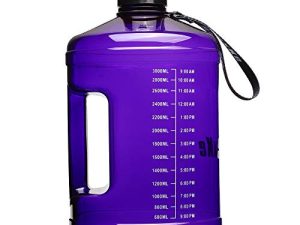 SLUXKE 1 Gallon Water Bottle Portable Water Jug Fitness Sports Daily Water Bottle with Motivational Time Marker (1 gallon