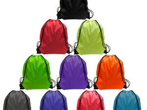 Drawstring Backpack 10 Pcs Cinch Bag Drawstring Bags Bulk Nylon Draw String Sport Bag for School Gym Party Trip 10 Colors