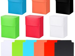 6 Pcs Large Tcg Deck Cards Boxes with 12 Dividers 80 Sheets Deck Blocks Trading Card Games Storage Organizer Cases for Trading Card Sports and Game Cards Fit for Standard Cards