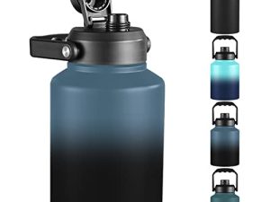 Sonoup 64 oz Insulated Water Bottle with Handle.Half Gallon Insulated Water Bottle Jug with Handle.Stainless Steel Sports Water Flask.