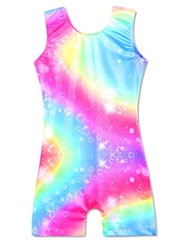 Gymnastics Leotards for Girls Sparkle Dance Unitard Biketard with Short Mermaid Rainbow Leopard Unicorn Tie Dye Pink Black Gymnastics Leotards for Girls Sparkle Dance Unitard Biketard with Short Mermaid Rainbow Leopard Unicorn Tie Dye Pink Black