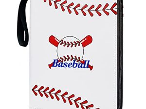 Baseball Card Binder 900 Pockets Trading Cards Binder with 50 Removable Sleeves Sports Card Binder Collectible Trading Card Albums with Zipper Double-Sided Pocket Card Protectors Storage Cases