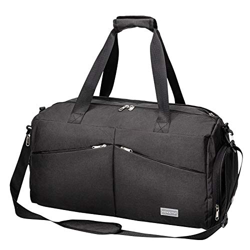 HOKEMP Sports Gym Bag Travel Duffel Weekender Bag Shoe Compartment with Wet Pocket for Men and Women(Black) HOKEMP Sports Gym Bag Travel Duffel Weekender Bag Shoe Compartment with Wet Pocket for Men and Women(Black)