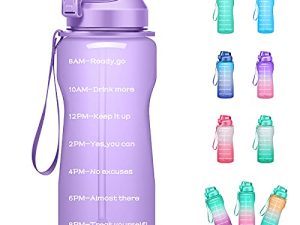 4AMinLA Motivational Water Bottle 64/100oz Half Gallon Jug with Straw and Time Marker Large Capacity Leakproof BPA Free Fitness Sports Water Bottle