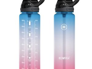 ICEWATER - 32 oz Water Bottle With Auto Straw Lid