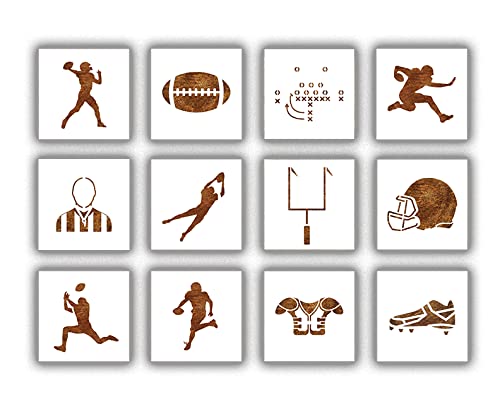 Football Stencil - 12 Pack - Reusable Color Football Stencil - 12 Pack - Reusable Color