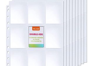 Double-Sided 576 Pockets Trading Card Sleeves Pages - Baseball Card Sleeves Fit 3 Ring Binder