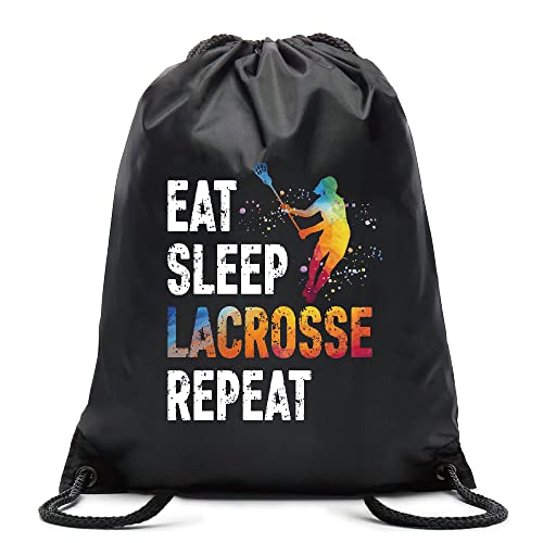 Pishovi Eat Sleep Lacrosse Repeat Drawstring Waterproof Backpack Pishovi Eat Sleep Lacrosse Repeat Drawstring Waterproof Backpack