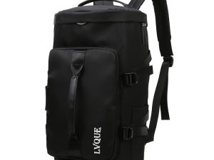 NEWSTYP Waterproof Gym Fitness Bag Outdoor Backpack Women Men Travel Backpack Shoe Sport Student Excerise Fashion Casual Backpack (Black)