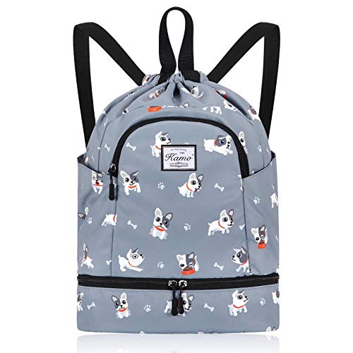 KAMO Drawstring Backpack Bag - Sport Swimming Yoga Backpack with Shoe Compartment KAMO Drawstring Backpack Bag - Sport Swimming Yoga Backpack with Shoe Compartment