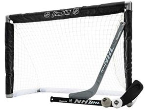 Franklin Sports NHL Youth Mini Hockey Goal + Stick Set - Kids Knee Hockey Goal