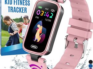 Inspiratek Kids Fitness Tracker for Age 5-16，2022 Upgraded Tracker Kids Watch，Waterproof Watch for Kids with Pedometer，Sleep Monitor & Calorie Counter，Fitness Watch for Kids Girls Boys Teen (Pink)