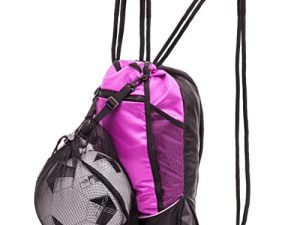 Drawstring Bag with Mesh Net - Sackpack with Net for All Sports and Swimming