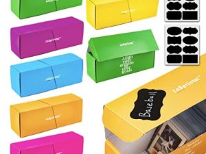 LASPRINTAL 6 Stylish Colorful Cardboard Trading Card Storage Box Combo