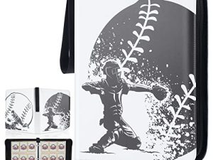 Ideashop Baseball Card Binder 9 Pocket Card Collections Album with 50-Page Trading Card Binder Sleeves Holds 900 Cards