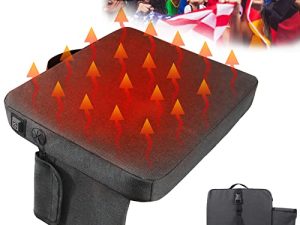 Heated Seat Cushion Cordless Rechargeable Stadium Seat Pad 149F USB Battery Heated Bleacher Cushion Portable Heating Pad for Outdoor Camping