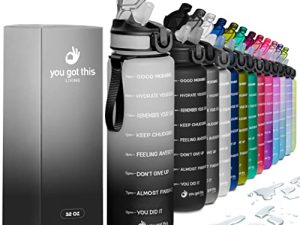 YOU GOT THIS LIVING Motivational Water Bottle with Time Marker