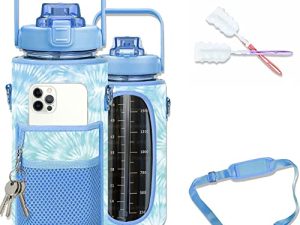 Sport Aspire Half Gallon Water Bottle with Straw and Sleeve & Strap