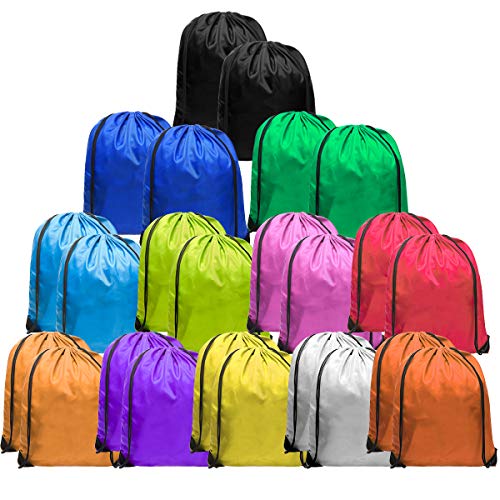 UltraOutlet 24 Pack Nylon Drawstring Backpack Cinch Sacks Goodie Bags in Bulk for Soccer Kids Men Women Gym Sack Multi Colors UltraOutlet 24 Pack Nylon Drawstring Backpack Cinch Sacks Goodie Bags in Bulk for Soccer Kids Men Women Gym Sack Multi Colors