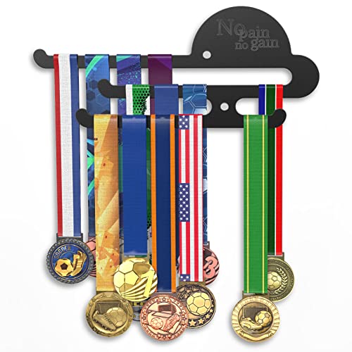 NiHome Sports Marathon Medal Display Hanger Holder Racks Frame Wall Mount 3 Lines High-Manganese Steel Trophy and Medal Display Shelf with Suspension Screws Easy to Install Easy to Use (Black) NiHome Sports Marathon Medal Display Hanger Holder Racks Frame Wall Mount 3 Lines High-Manganese Steel Trophy and Medal Display Shelf with Suspension Screws Easy to Install Easy to Use (Black)