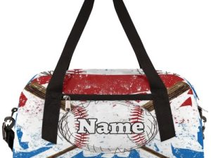 Baseball Custom Name Kids Duffel Overnight Bag for Little Boys Girls Teen