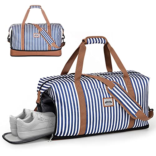 Lekespring Sports Gym Bag Travel Bag with Shoes Compartment & Wet Compartment Holdall Sport Gym Tote Bags Swimming Yoga Weekend Overnight Bag Carry on Bag Hospital Holdalls(Borwn with Striped) Lekespring Sports Gym Bag Travel Bag with Shoes Compartment & Wet Compartment Holdall Sport Gym Tote Bags Swimming Yoga Weekend Overnight Bag Carry on Bag Hospital Holdalls(Borwn with Striped)