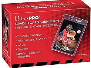 200 Ultra Pro Graded Card Submission Semi Rigid 1/2" Lip Tall Sleeves with Storage Box
