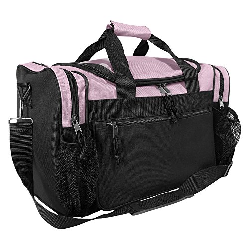 DALIX 17" Duffle Bag Dual Front Mesh Pockets (Black Gold Gray Dark Green Navy Blue Maroon Royal Blue Orange Pink Purple Red White DALIX 17" Duffle Bag Dual Front Mesh Pockets (Black Gold Gray Dark Green Navy Blue Maroon Royal Blue Orange Pink Purple Red White