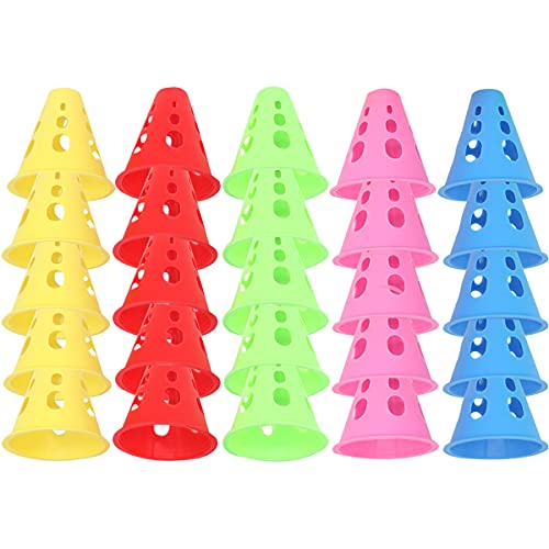 FZBNSRKO 20pcs Mixed Color Mini Sports Training Cones Training Cones for Kid Adult Plastic Windproof Roadblock Traffic Road Cones for Roller Skating and Skate Practice FZBNSRKO 20pcs Mixed Color Mini Sports Training Cones Training Cones for Kid Adult Plastic Windproof Roadblock Traffic Road Cones for Roller Skating and Skate Practice