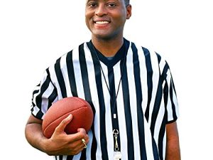 Crown Sporting Goods Men's Official Striped Referee/Umpire V-Neck Jersey
