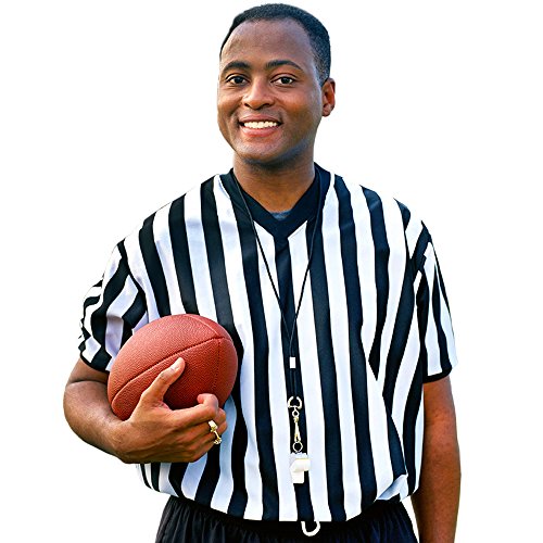 Crown Sporting Goods Men's Official Striped Referee/Umpire V-Neck Jersey Crown Sporting Goods Men's Official Striped Referee/Umpire V-Neck Jersey