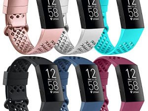 [6 PACK] Bands Compatible with Fitbit Charge 4 Bands and Fitbit Charge 3 Band for Women Men