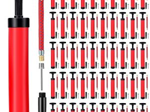 50 Set Ball Pump Kit Portable Hand Air Ball Pump for Sports Balls Inflator with Needle Extension Hose Soccer Pump for Football Basketball Volleyball Water Balloon Christmas Child Shoeboxes