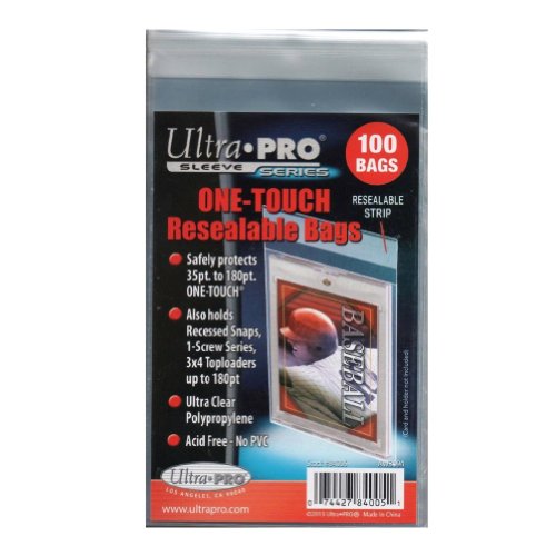 Ultra Pro Pack of 100 One Touch Resealable Poly Bags Sleeves for Card Holder Ultra Pro Pack of 100 One Touch Resealable Poly Bags Sleeves for Card Holder