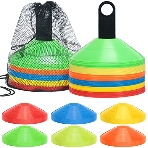 120 Pack Disc Cones Sports Soccer Cones Drills Agility Training Cones Multicolor Round Cones Practice Set Sports Equipment for Football 120 Pack Disc Cones Sports Soccer Cones Drills Agility Training Cones Multicolor Round Cones Practice Set Sports Equipment for Football