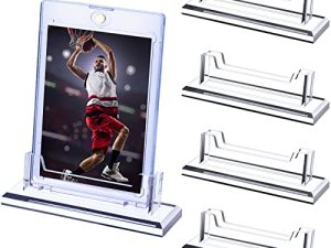 4 Pack Magnetic Card Holder Base Trading Card Stand Protector Card Sleeves Protector Case Base for Trade Card Holder Case Standard Cards