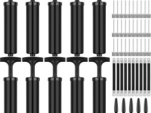 Reginary 10 Pieces Soccer Ball Pump Kit Portable Ball Pump Soccer Pump Air Pump with Needles Nozzle for Basketball Football Volleyball Water Exercise Sports Ball Swim Inflatables