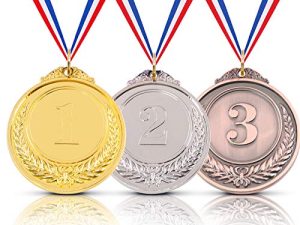 Hilitchi Gold Silver Bronze Award Medals with Ribbon Winner Awards Olympic Style for Kids School Sports Meeting Sports Events or Celebration Souvenir