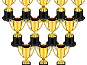 48 Pack Gold Trophy Cup 3.86 Inch Trophy Award Golden Mini Trophies Participation Trophy Trophies for Kids Plastic Trophy for School Sports Competition Tournament Soccer Football Golf Party Favors