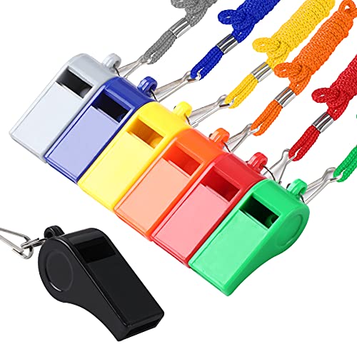 SANNIX 28 Pack Coach Whistles with Lanyard Plastic and Stainless Steel Whistles Bulk for Basketball Football Gyms Emergency SANNIX 28 Pack Coach Whistles with Lanyard Plastic and Stainless Steel Whistles Bulk for Basketball Football Gyms Emergency