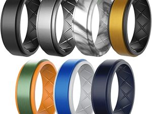 Zollen Breathable Mens Silicone Wedding Rings