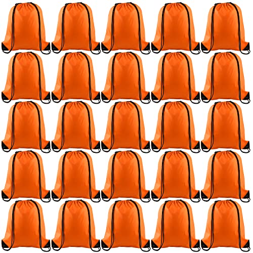 KUUQA 25Pcs Orange Drawstring Backpack Bulk Drawstring Bags String Backpack Cinch Gym Backpack for Gym Sport Traveling KUUQA 25Pcs Orange Drawstring Backpack Bulk Drawstring Bags String Backpack Cinch Gym Backpack for Gym Sport Traveling